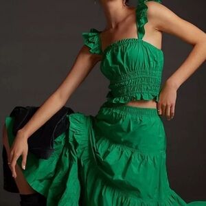 Maeve Tiered Taffeta Midi Skirt - Anthropologie Size 8. New without tags